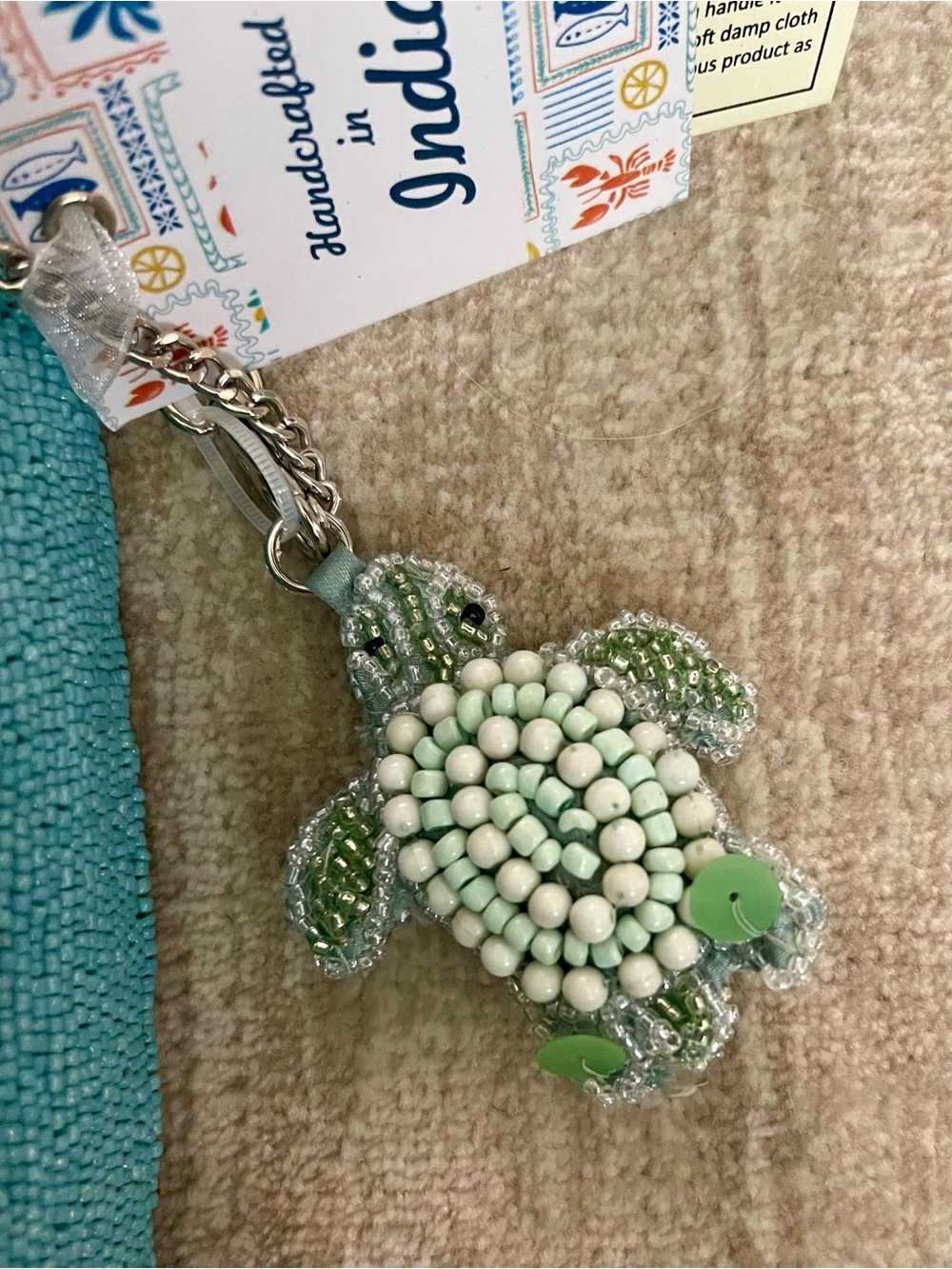 🐢VIRAL Beaded Turquoise Turtle Bag - Picture 2 of 6